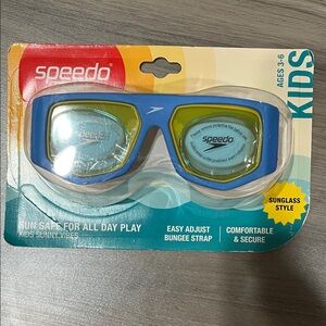 Speedo Kids Sunny Vibes Swim Goggles - Blue and Yellow
